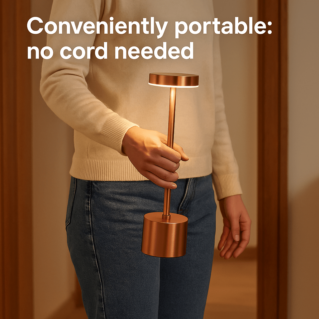 Wireless Table Lamp W/Touch Sensor, Portable, & Wireless
